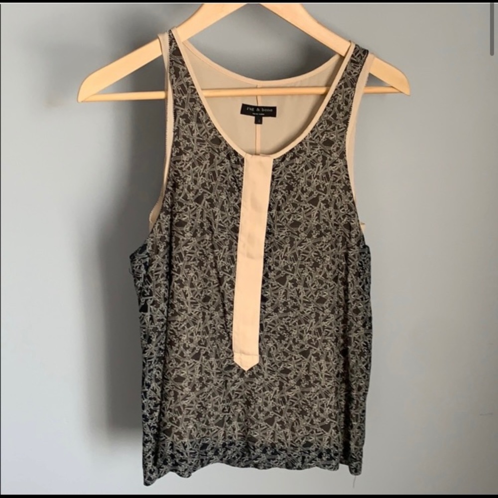 Rag & Bone Pink & Black Double Layered Tank Top